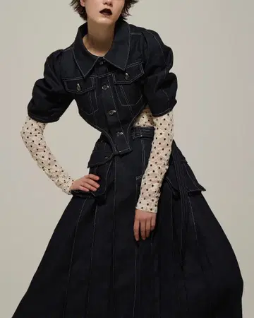 POPPY 컷 라인 데님 자켓