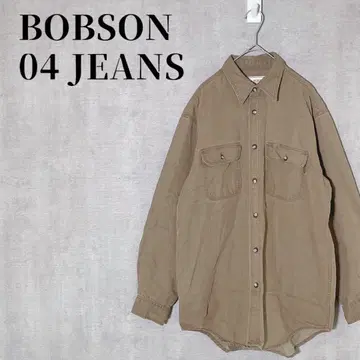 보브슨04 청바지 데님 셔츠 오버 사이즈 겉옷 베이지 일본제 M