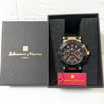살바토레마라 손목시계 크로노그래프 블랙 미사용 남성용 쿼츠