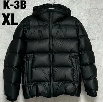 [ 컨디션 최상 ] K-3B 프리미엄 다운 자켓 후드티 블랙 XL
