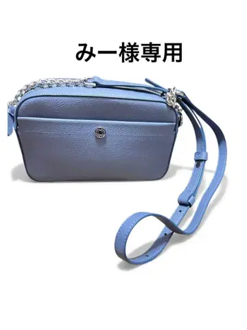 라이트 블루 가죽 숄더백