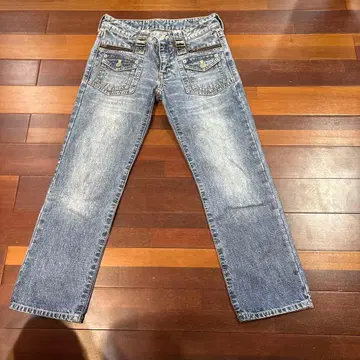 COMME CA ISM 블루 데님 스트레이트 팬츠