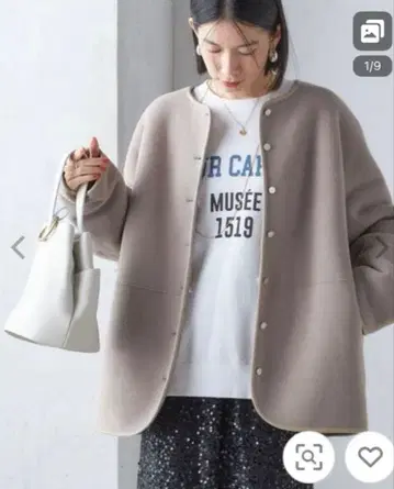 [ 새상품급 ] SHIPS 리버서블 보아 x 플리스 블루종