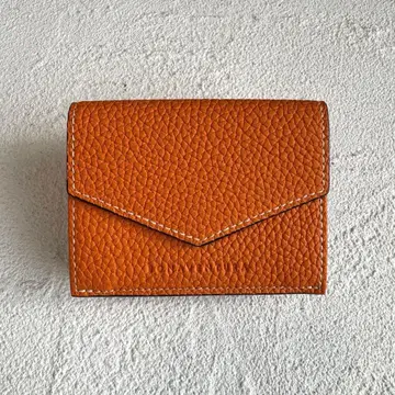 미사용 보나벤츄라 스몰 지갑 3단 폴더형 지갑 오렌지 에토프