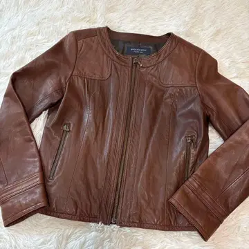 Spick and Span 브라운 레더 자켓 양가죽 M 브라운