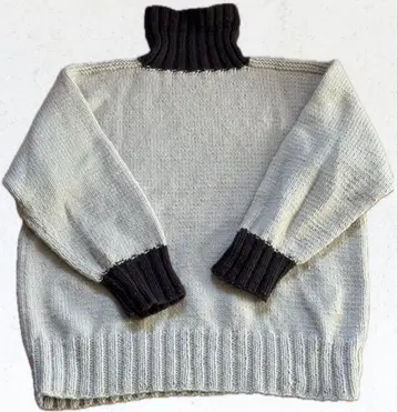 손뜨개질 울 하이넥 터틀넥 스웨터