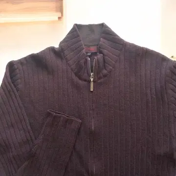 더반 D'URBAN 풀 집업 가디건 스웨터 다크 브라운/L