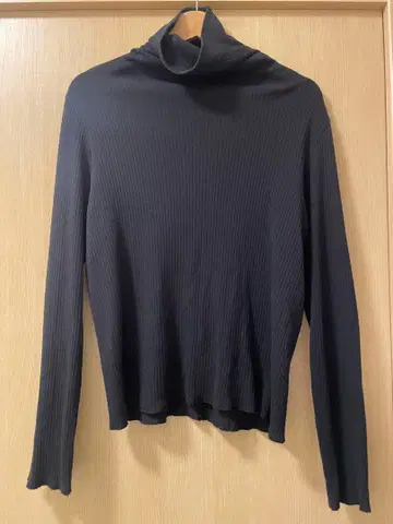 THE SHINZONE 하이넥 티셔츠 블랙 터틀넥