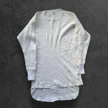 70s 헤인즈 USA제 서멀 롱T 긴팔 이너 셔츠 화이트 L