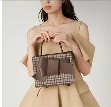 FRAY.ID 체크 리본 미들 백