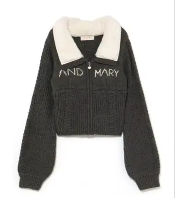 andmary Mary 로고 집업 탑 그레이