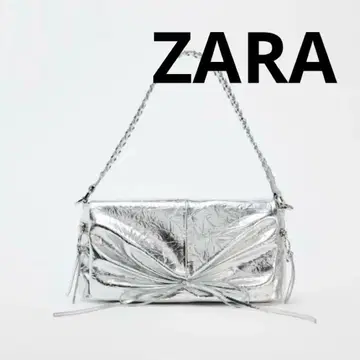 ZARA 자라 실버 리본 디자인 숄더백