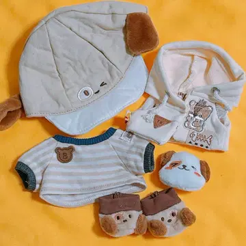 옷 갈아입기 봉제 인형 20cm 의류 세트 강아지 멍멍이