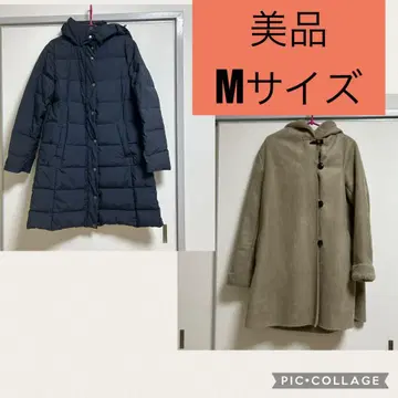 M 네이비 다운 자켓 그레이지 무스탕 코트 아우터 겨울 따뜻한