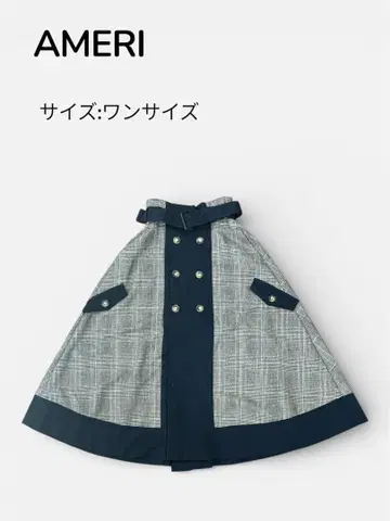 AMERI 체크 무늬 플레어 스커트