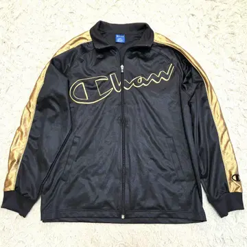 챔피온 Champion 트랙 자켓 로고 자수 금/블랙