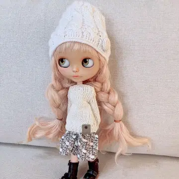 브라이스 아웃핏 니트 스웨터 가죽 택 포함 Blythe outfit