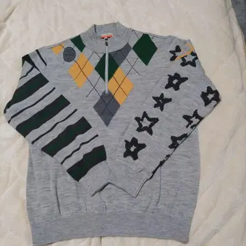 파 잭 아가일 별 패턴 스웨터 48