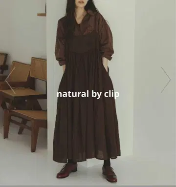 natural by clip 체크 개더 블라우스