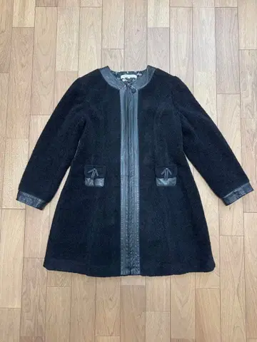 Super Beauty 노카라 자켓 블랙 보아 44