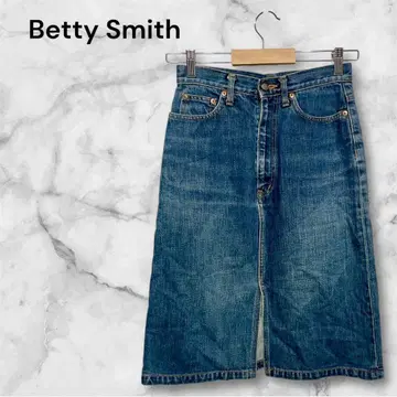 베티 스미스 스트레이트 데님 허리 버튼 지퍼 슬릿 M 상당