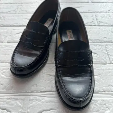 HARUTA 블랙 가죽 로퍼 24cm