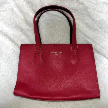 빨간색 합성 피혁 핸드백