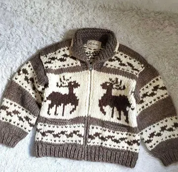 90s MARK 캐나다제 코위찬 니트 스웨터 루돌프 XL~ 2XL 상당