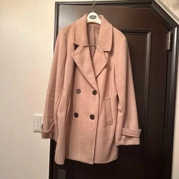 카멜 더블 브레스트 체스터 코트