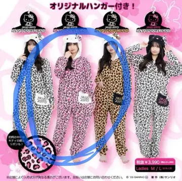 키티 레오파드 무늬 핑크 룸웨어 M 사이즈