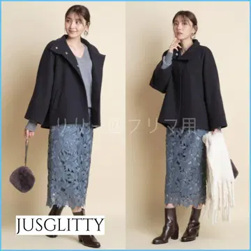 JUSGLITTY 2way 스탠드 카라 숏코트 저스길리티