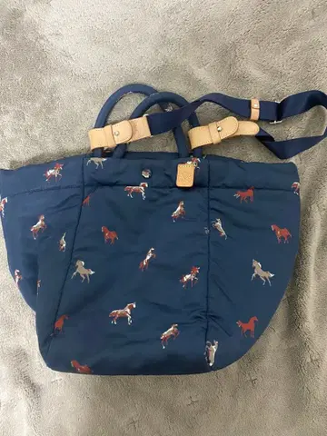 러셋 말 프린트 네이비 숄더백 개운