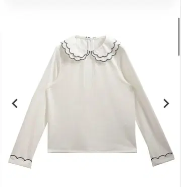 미사용 새상품 자수 더블 칼라 레이어드 롱 슬리브 상의 (fitmore)