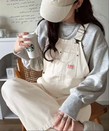 아이보리 오버롤 S 사이즈 Java