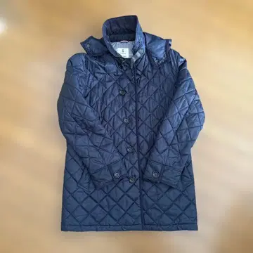 네이비 퀼팅 자켓 롱 기장