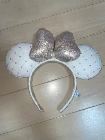 미니 귀 모양 머리띠 화이트