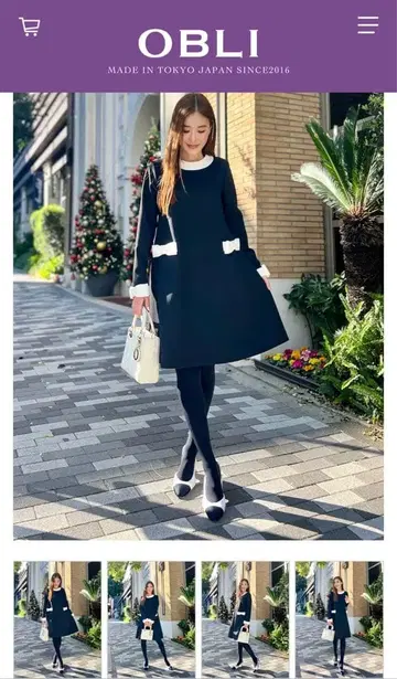 인기 완판템 obli 바이컬러 리본 원피스