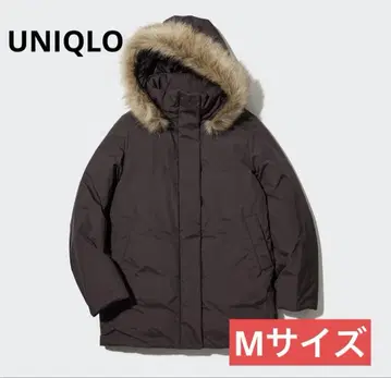 UNIQLO 다크 브라운 하이브리드 다운 코트