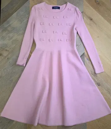 M'S GRACY 핑크 리본 장식 원피스 38 니트 원피스 y39