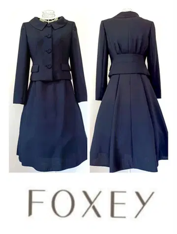 FOXEY 폭시 수트 다크 네이비 자켓 & 원피스 40