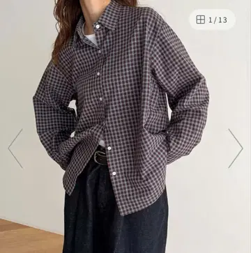 El mar 블록 체크 레귤러 셔츠