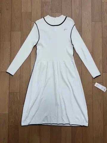 리브 편직 롱 기장 화이트 원피스 44 super beauty