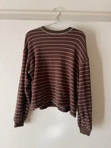 TODAYFUL 보더 롱 티셔츠 초코