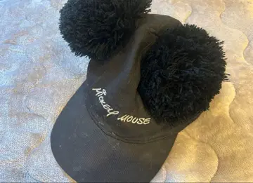 미키마우스 폼폼 포함 블랙 모자