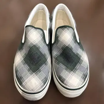 넘버나인 옴브레 체크 무늬 슬립온 그린 27cm 정도