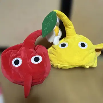 다이토 한정판 피크민 코스프레 모자 2개 세트 빨강 노랑