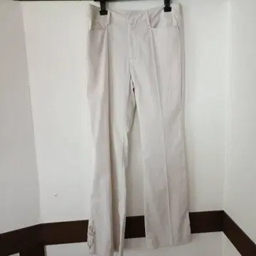 미사용 새상품 팬츠 슬랙스 아틀리에 마리코 아이보리 꽃무늬 자수 M