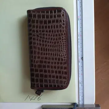 No.1416 다크 브라운 크로커다일 패턴 장지갑