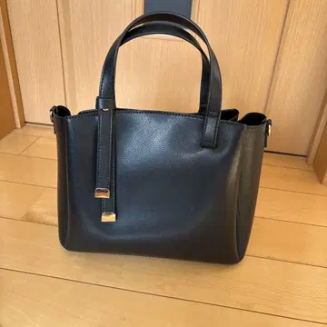 블랙 가죽풍 소재 2way 백