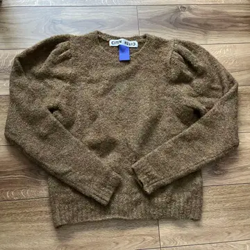 CITIZEN 브라운 퍼프 슬리브 스웨터 미사용 새상품